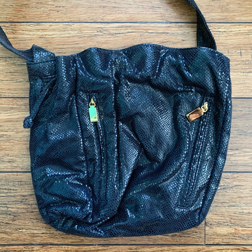 Stalling Python Cinch Bag in Navy or Black